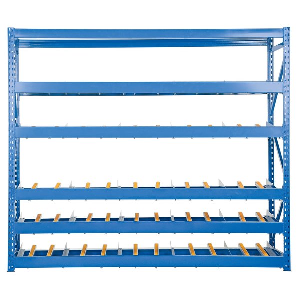 Starter Gravity Flow Rack, 48 in D, 96 in W, 3 Shelves