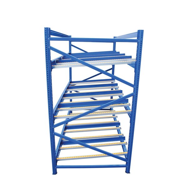 Starter Gravity Flow Rack, 48 in D, 96 in W, 4 Shelves