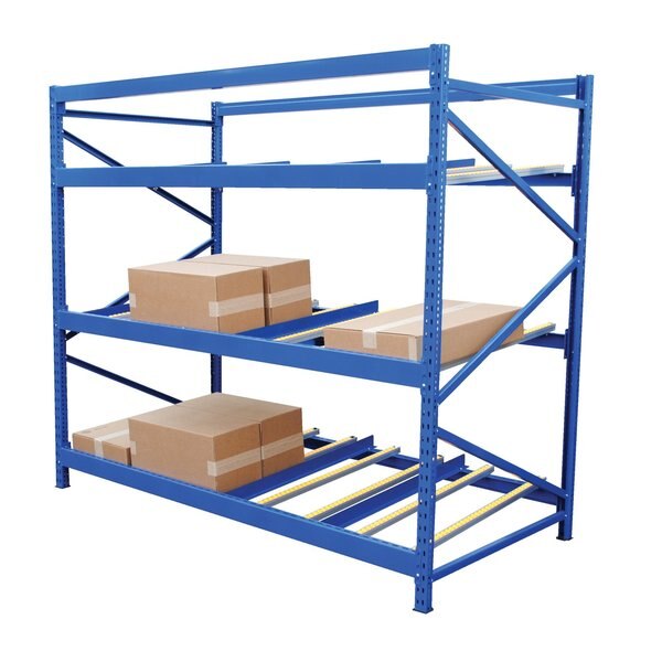 Starter Gravity Flow Rack, 36 in D, 96 in W, 4 Shelves