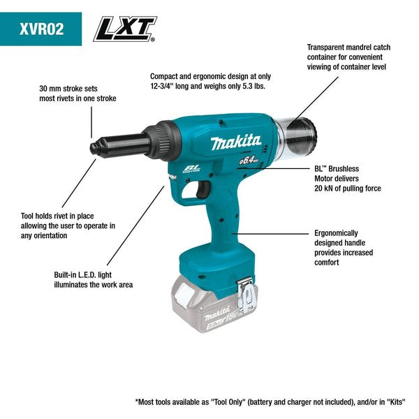 18V LXTÂ® Brushless Rivet Tool