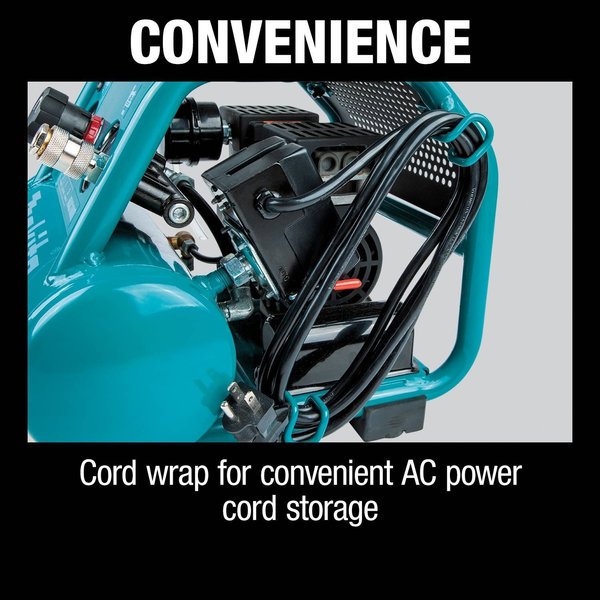 Quiet Series Electric Air Compressor, 1 HP, 2.0Gal, Oil-Free