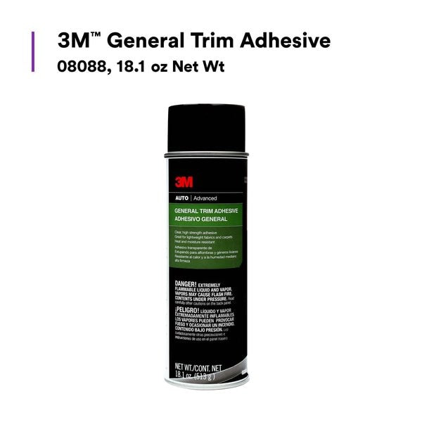 Spray Trim Adhesive, 8088 Series, Clear, 24 oz, Aerosol Can