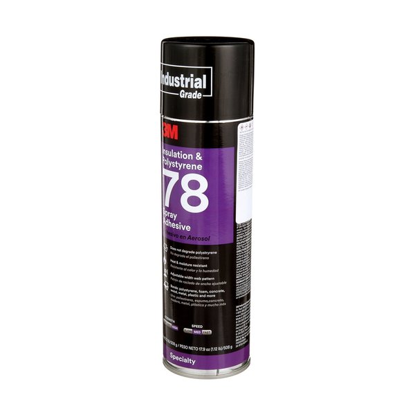 Spray Adhesive, 78 Series, Clear, 17.9 oz, Aerosol Can