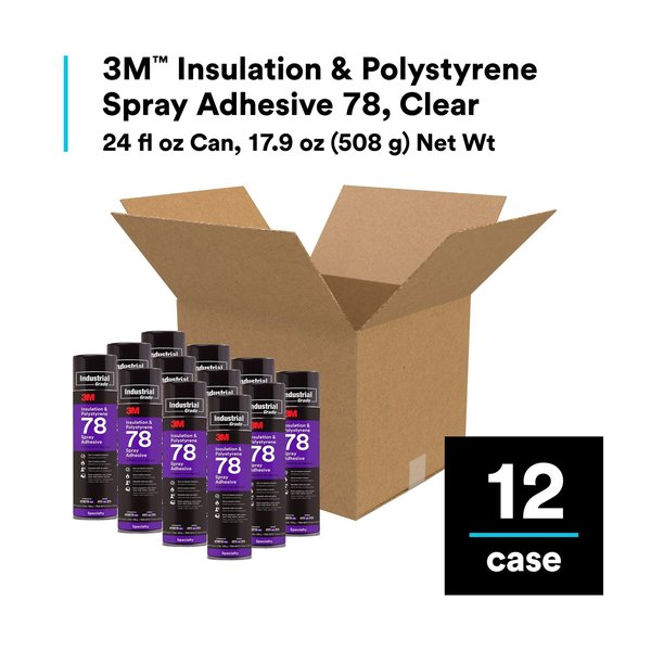 Spray Adhesive, 78 Series, Clear, 17.9 oz, Aerosol Can