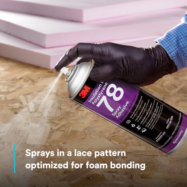 Spray Adhesive, 78 Series, Clear, 17.9 oz, Aerosol Can