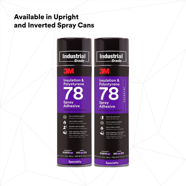 Spray Adhesive, 78 Series, Clear, 17.9 oz, Aerosol Can