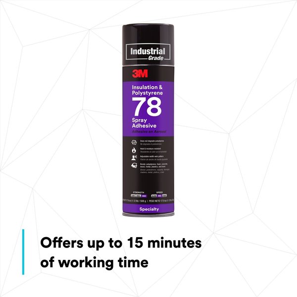 Spray Adhesive, 78 Series, Clear, 17.9 oz, Aerosol Can