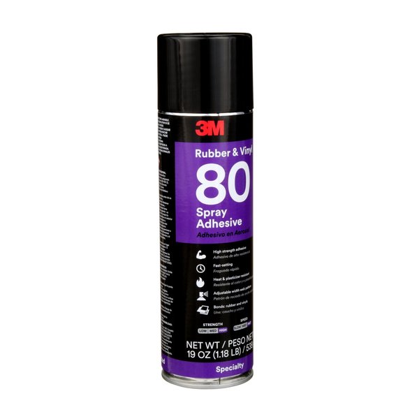 Spray Adhesive, 80 Series, Transparent Yellow, 19 oz, Aerosol Can