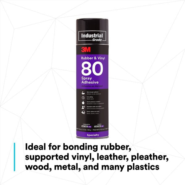 Spray Adhesive, 80 Series, Transparent Yellow, 19 oz, Aerosol Can
