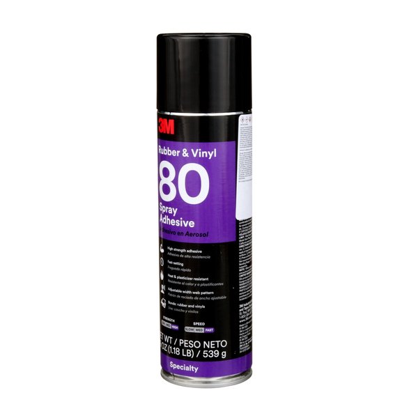 Spray Adhesive, 80 Series, Transparent Yellow, 19 oz, Aerosol Can