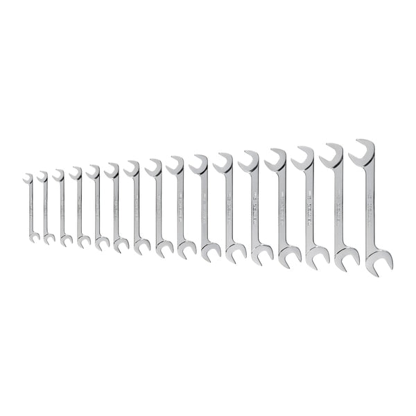 Angle Head Open End Wrench Set with Holder, 16-Piece (10-27 mm)