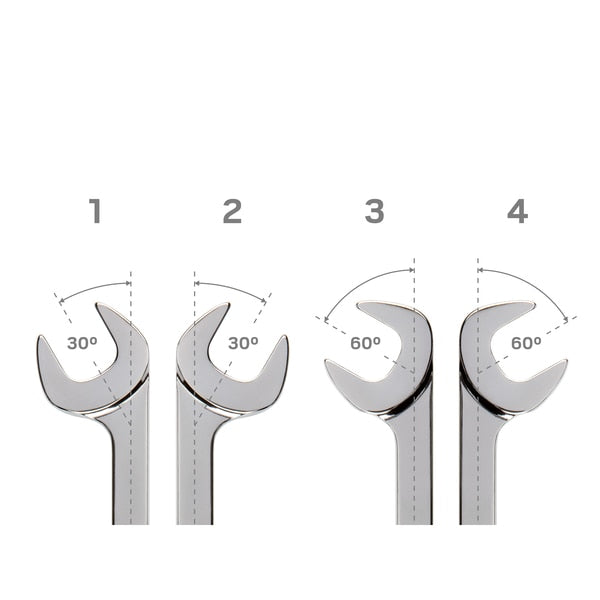 Angle Head Open End Wrench Set with Holder, 11-Piece (3/8-1 in.)