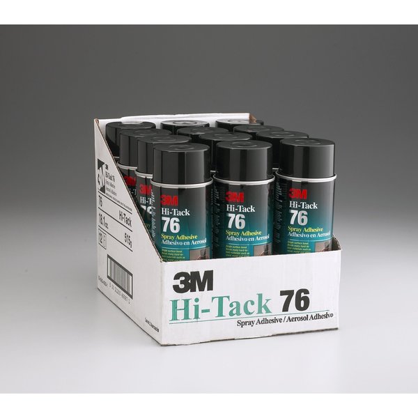 Spray Adhesive, Hi-Tack 76 Series, Clear, 18.1 oz, Aerosol Can