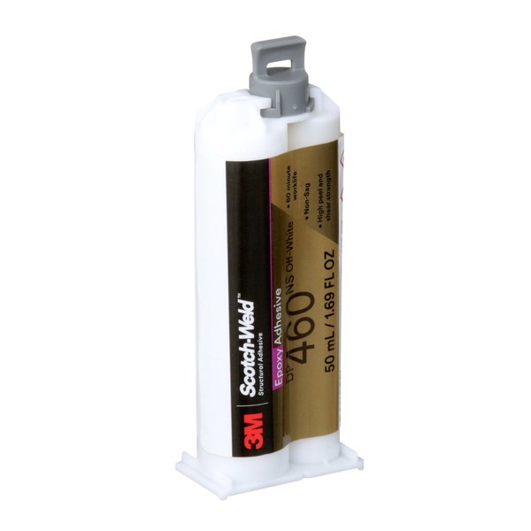 Epoxy Adhesive, DP460NS Series, Off-White, 2:01 Mix Ratio, 1 hr Functional Cure, Dual-Cartridge