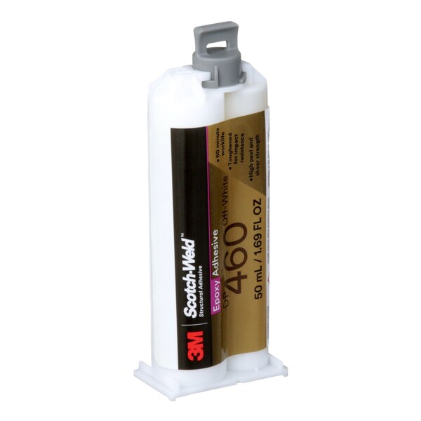 Epoxy Adhesive, DP460 Series, Off-White, 2:01 Mix Ratio, 1 hr Functional Cure, Dual-Cartridge