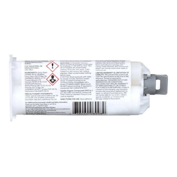 Epoxy Adhesive, DP460 Series, Off-White, 2:01 Mix Ratio, 1 hr Functional Cure, Dual-Cartridge