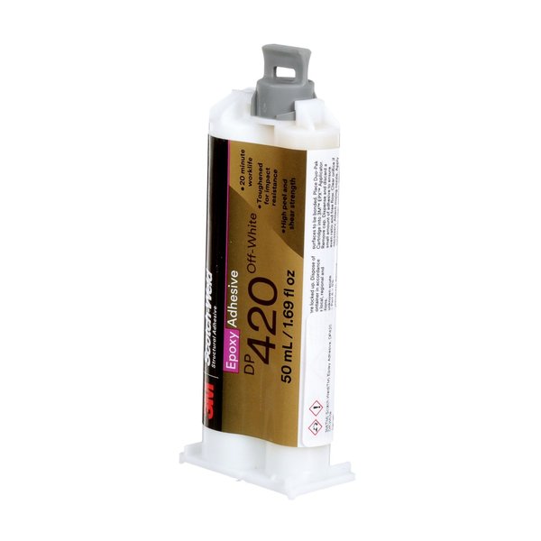 Epoxy Adhesive, DP420 Series, Off-White, 2:01 Mix Ratio, 2 hr Functional Cure, Dual-Cartridge