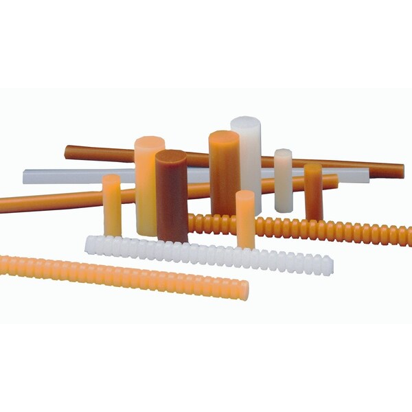 Hot Melt Adhesive, Tan, 5/8 in Diameter, 8 in Length, 30 sec Begins to Harden