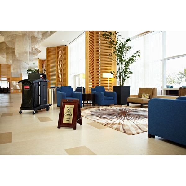 Exec Multi-Ling Caution Sign, Gold