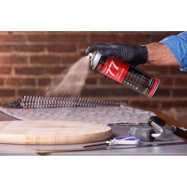Spray Adhesive, 13.44 fl oz, Aerosol Can, Clear, Super 77
