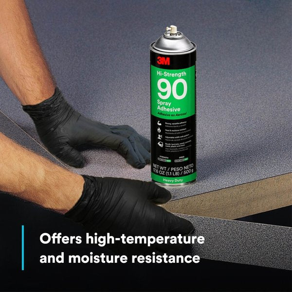 Spray Adhesive, 24 fl oz, Aerosol Can, Clear, Hi-Strength 90