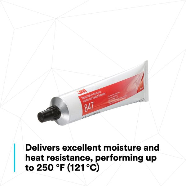 Rubber and Gasket Adhesive, 847, 5 fl oz, Tube, Brown