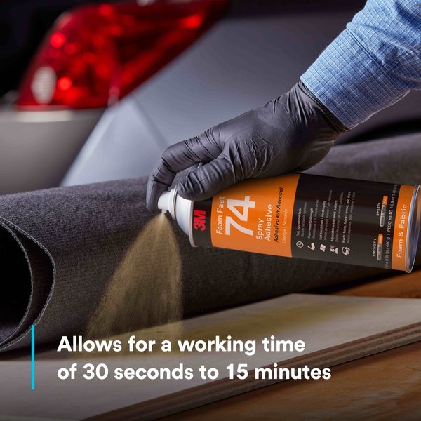 Spray Adhesive, Foam Fast 74 Series, Orange, 16.9 oz, Aerosol Can