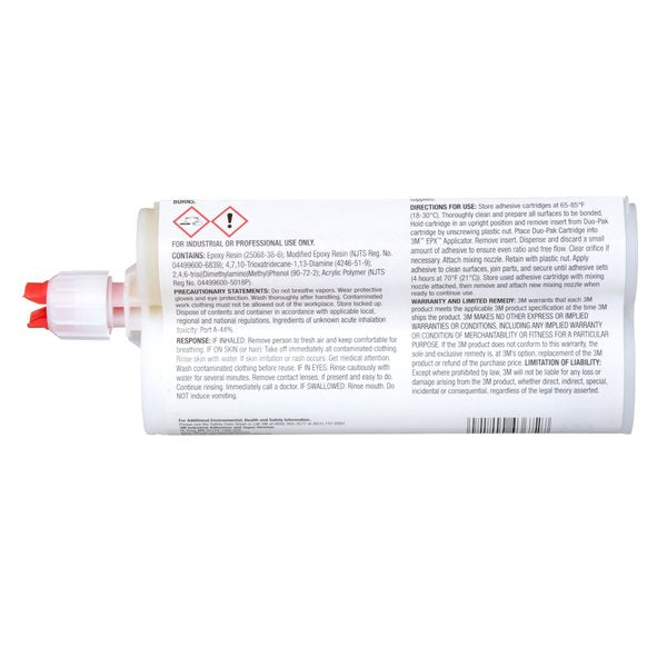 Epoxy Adhesive, DP460 Series, Off-White, 2:01 Mix Ratio, 4 hr Functional Cure, Dual-Cartridge