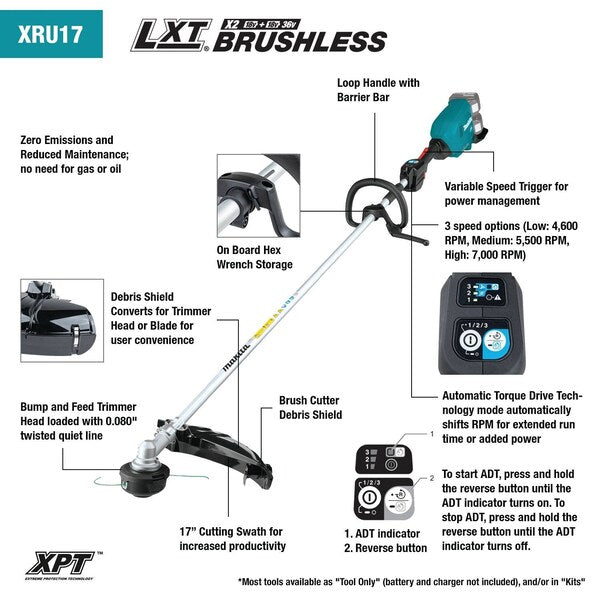 36V (18V X2) LXTÂ® Brushless String Trimmer