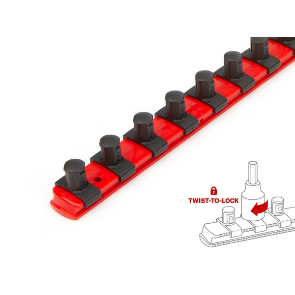 1/2 Inch Drive Hex Bit Socket Set with Rail, 14-Piece (6-19 mm)