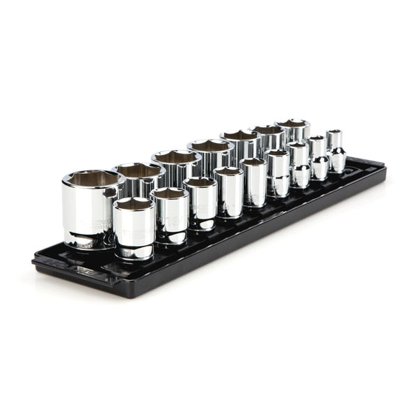 1/2 Inch Drive 6-Point Socket Set with Rails, 16-Piece (3/8-1-5/16 in.)