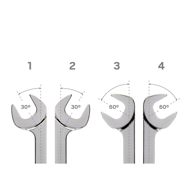 Angle Head Open End Wrench Set with Holder, 11-Piece (1/4-3/4 in.)