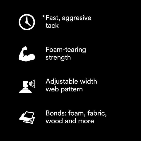 Spray Adhesive, Foam Fast 74CA Series, Orange, 19 oz, Aerosol Can