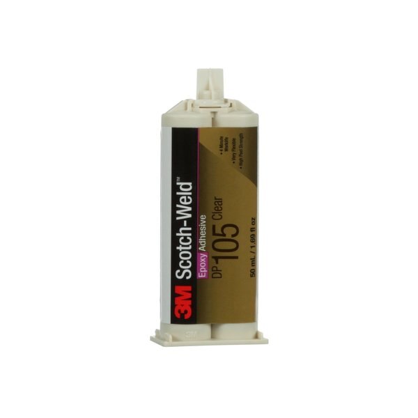 Epoxy Adhesive, DP105 Series, Clear, 1:01 Mix Ratio, 20 min Functional Cure, Dual-Cartridge
