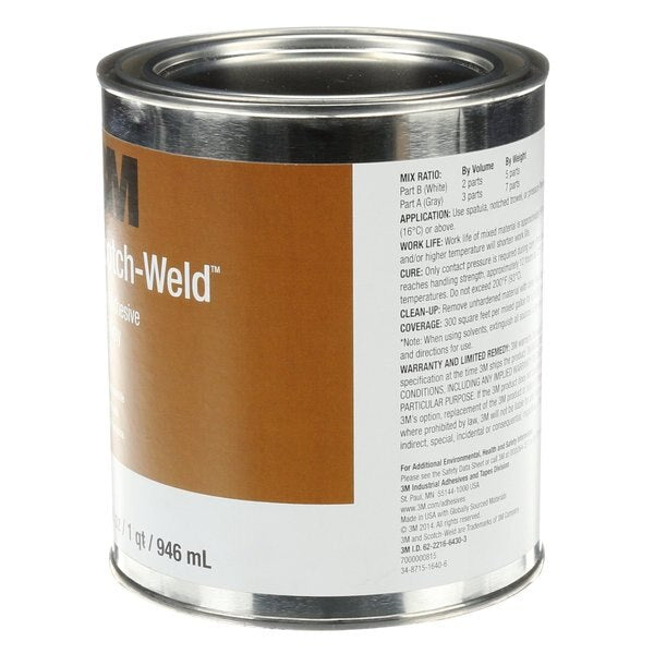 Epoxy Adhesive, 2216 Series, Gray, 2:03 Mix Ratio, 12 hr Functional Cure, Can