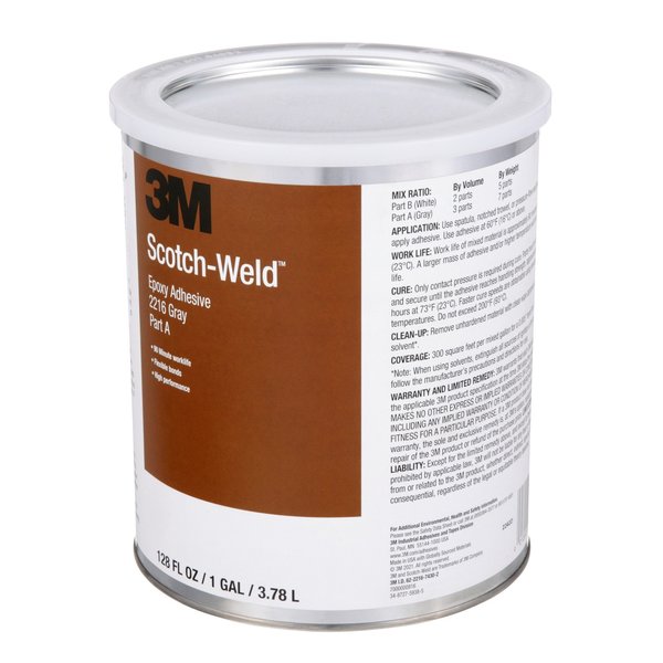 Epoxy Adhesive, 2216 Series, Gray, 2:03 Mix Ratio, 12 hr Functional Cure, Can