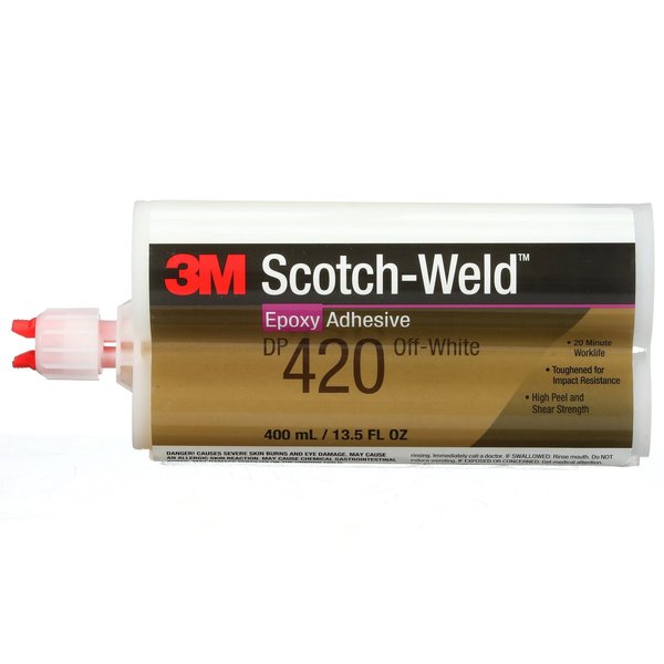 Epoxy Adhesive, DP420 Series, Off-White, 2:01 Mix Ratio, 2 hr Functional Cure, Dual-Cartridge