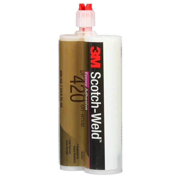 Epoxy Adhesive, DP420 Series, Off-White, 2:01 Mix Ratio, 2 hr Functional Cure, Dual-Cartridge