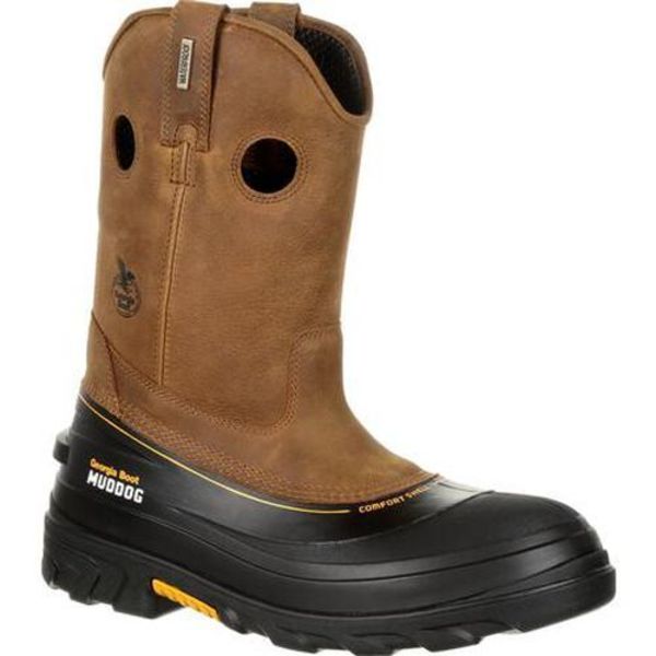 Size 12 Men's Wellington Boot Composite Work Boot, Light Brown