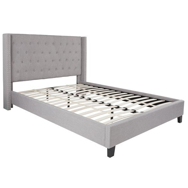 Platform Bed, Riverdale, Queen, Light Gray