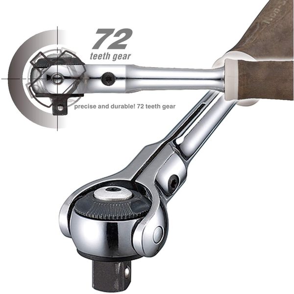 WOOD-COMPO Swivel Socket Wrench 1/4