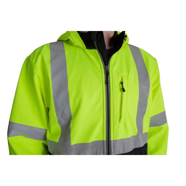 Jacket, Softshell, Hi-Vis, Class 3, 4XL, Reg