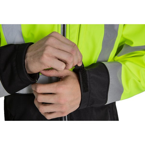 Jacket, Softshell, Hi-Vis, Class 3, L, Tall