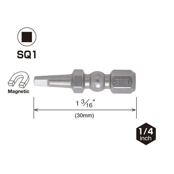 IMPACT BALL Torsion Bit SQ1x30, PK2