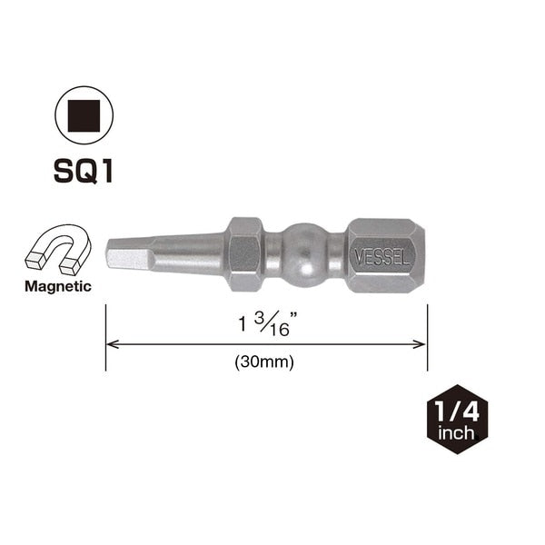 IMPACT BALL Torsion Bit SQ1x30, PK25