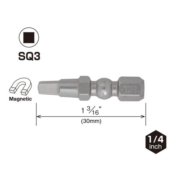 IMPACT BALL Torsion Bit SQ3x30, PK2