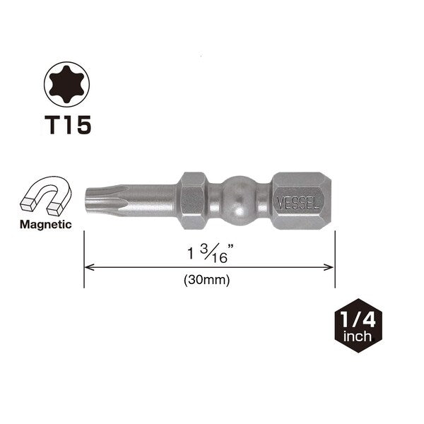 IMPACT BALL Torsion Bit T15x30, PK2