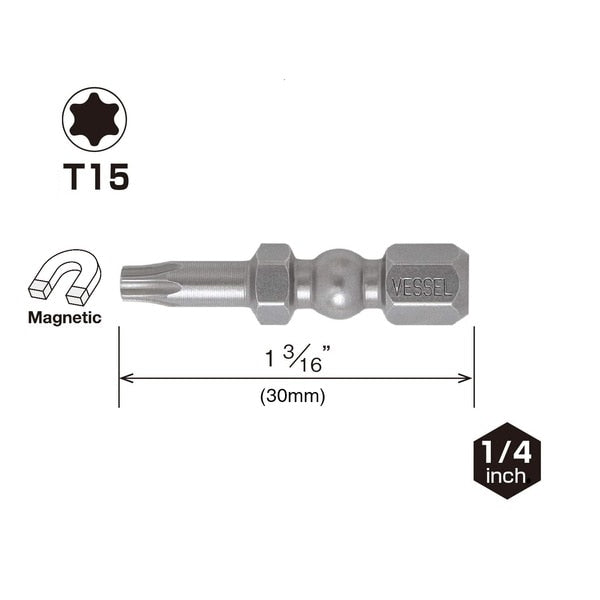 IMPACT BALL Torsion Bit T15x30, PK25