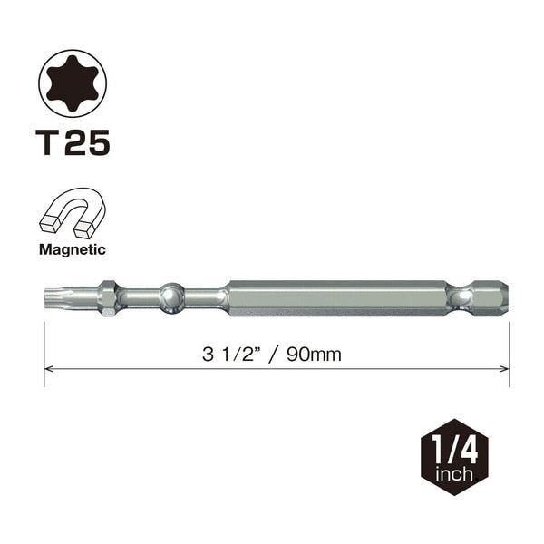 IMPACT BALL Torsion Bit T25x90, PK10