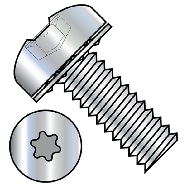 #6-32 x 1/4 in Torx Pan Machine Screw, Zinc Plated Steel, 10000 PK